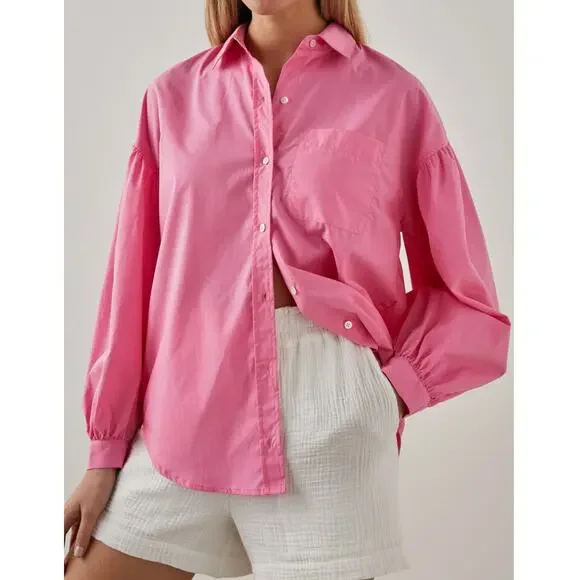 Rails Janae Button-down Shirt | Womens S, Hot Pink - Picture 3 of 7